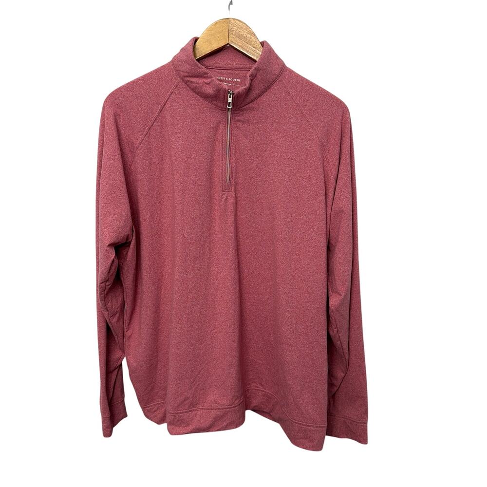 Holderness & Bourne The Westland 1/4 Zip Mens XL Golf Pullover Tailored Fit Red